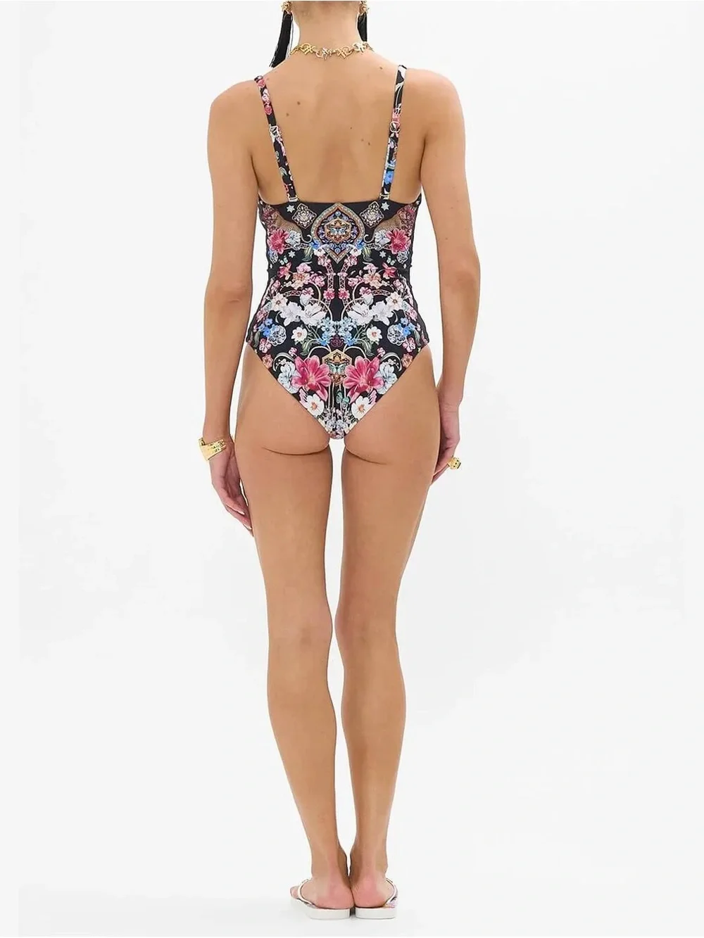 $455 NWT CAMILLA U Ring Underwire One Piece Midnight in Monserrate size S